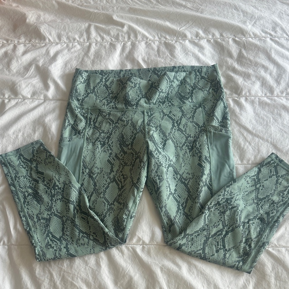 Fabletics Green Snake Print Leggings
